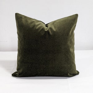 Moss Green Velvet Pillow Case Cover 100% Cotton - Gift for Her, Christmas, Home Decor