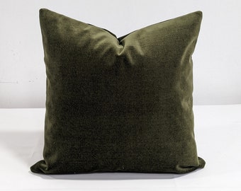 Moss Green Velvet Pillow Cover: 100% Cotton Home Decor