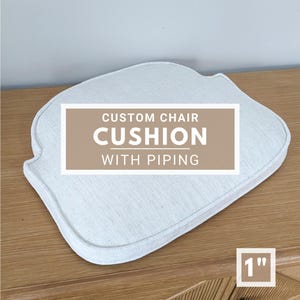 Custom Chair Cushion with Piping, Non-Slip Bottom and Crypton Stain Resistant Fabric