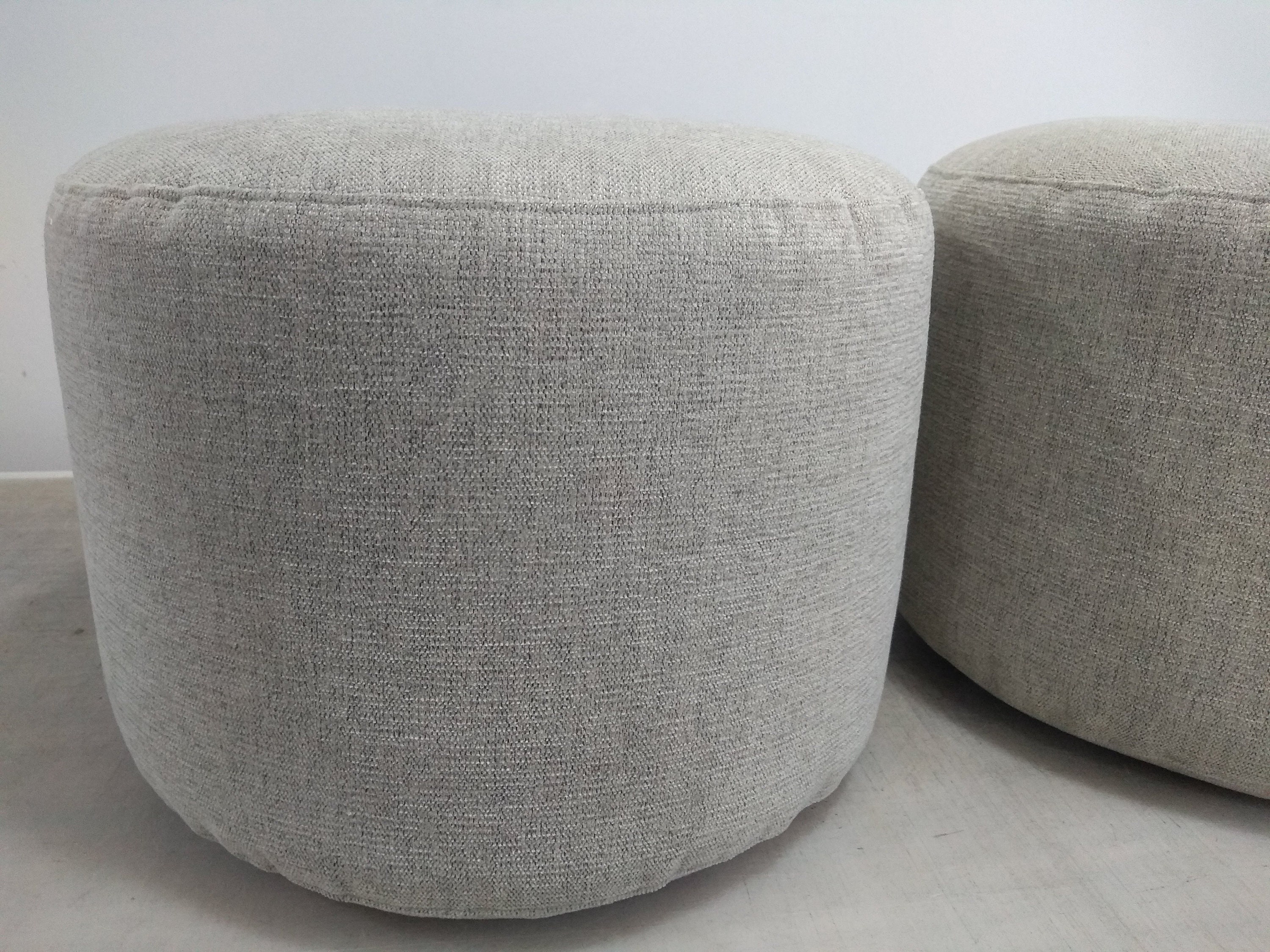 Grey round ottoman discount