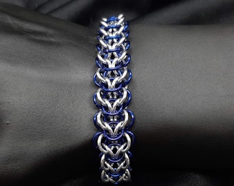 Pulsera Elfweave Azul y Plata - Aluminio Anodizado - Clásico - Unisex