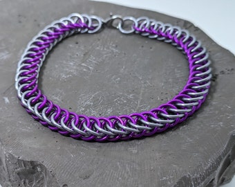 Purple and Gray HP4in1 Weave Bracelet - Anodized Aluminum - Classic - Unisex - Custom Colors Available