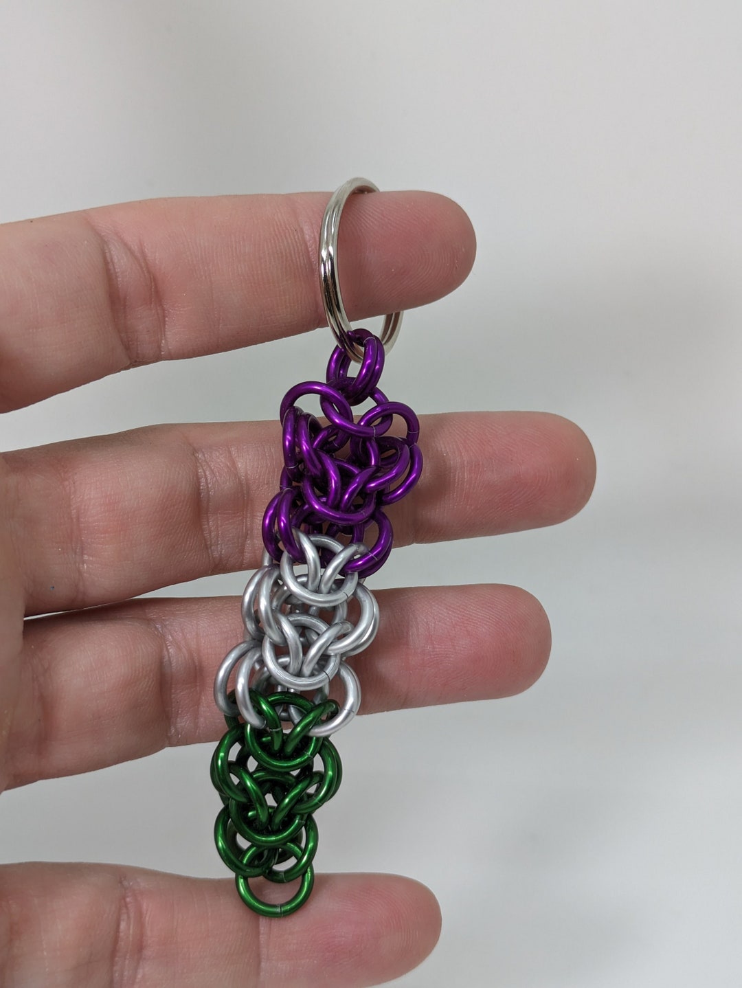 Gender Queer Keychain in Elfweave Chainmaille - Pride - Large - Unisex ...