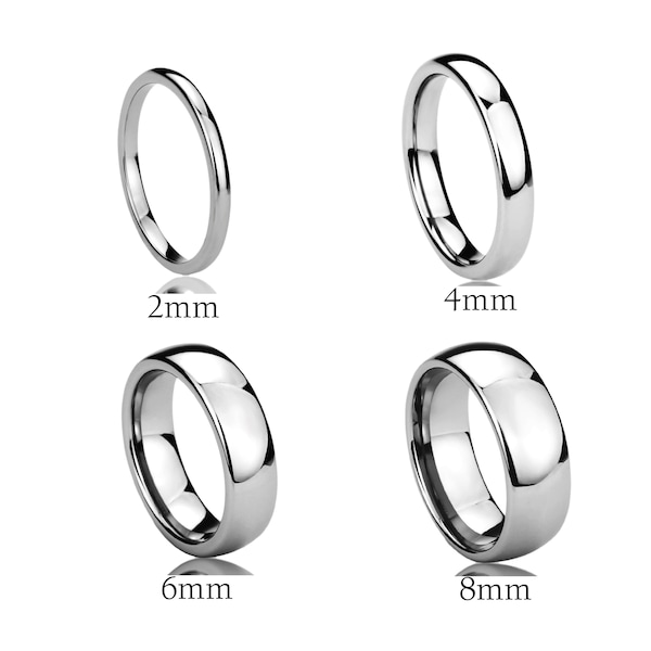 Tungsten Ring, 2mm 4mm 6mm 8mm Wedding band, Men's Tungsten Ring, Women's Tungsten Ring, Tungsten Promise Ring, Classic Dome Wedding Band.
