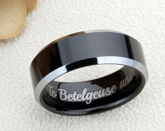 Tungsten Ring, Men's Tungsten Wedding Band, Men's Black Wedding Band, Black Tungsten Ring, Tungsten Band, Anniversary Ring, 8mm Ring