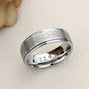 Stainless Steel Wedding Band Men Women, 8mm Celtic Knot, Stainless steel Promise Ring Men Women, Stainless Steel Band Ring
