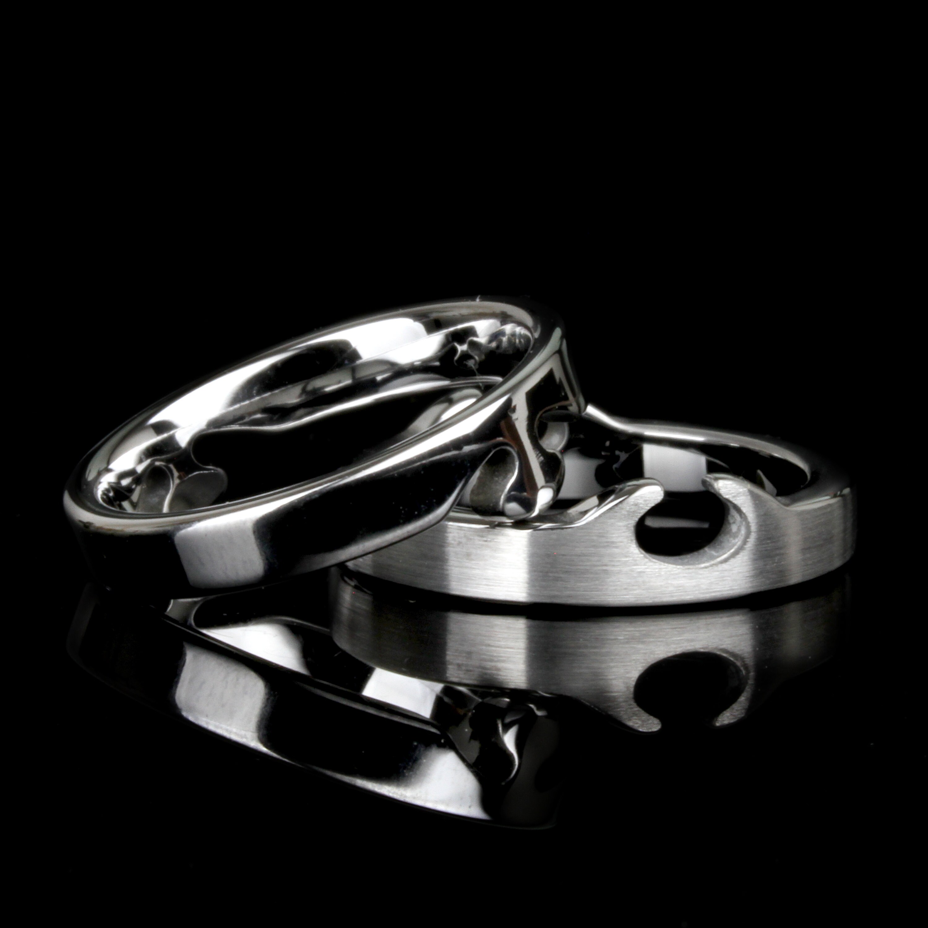 Tungsten Puzzle Ring: Interlocking Wedding Band, Couple Promise