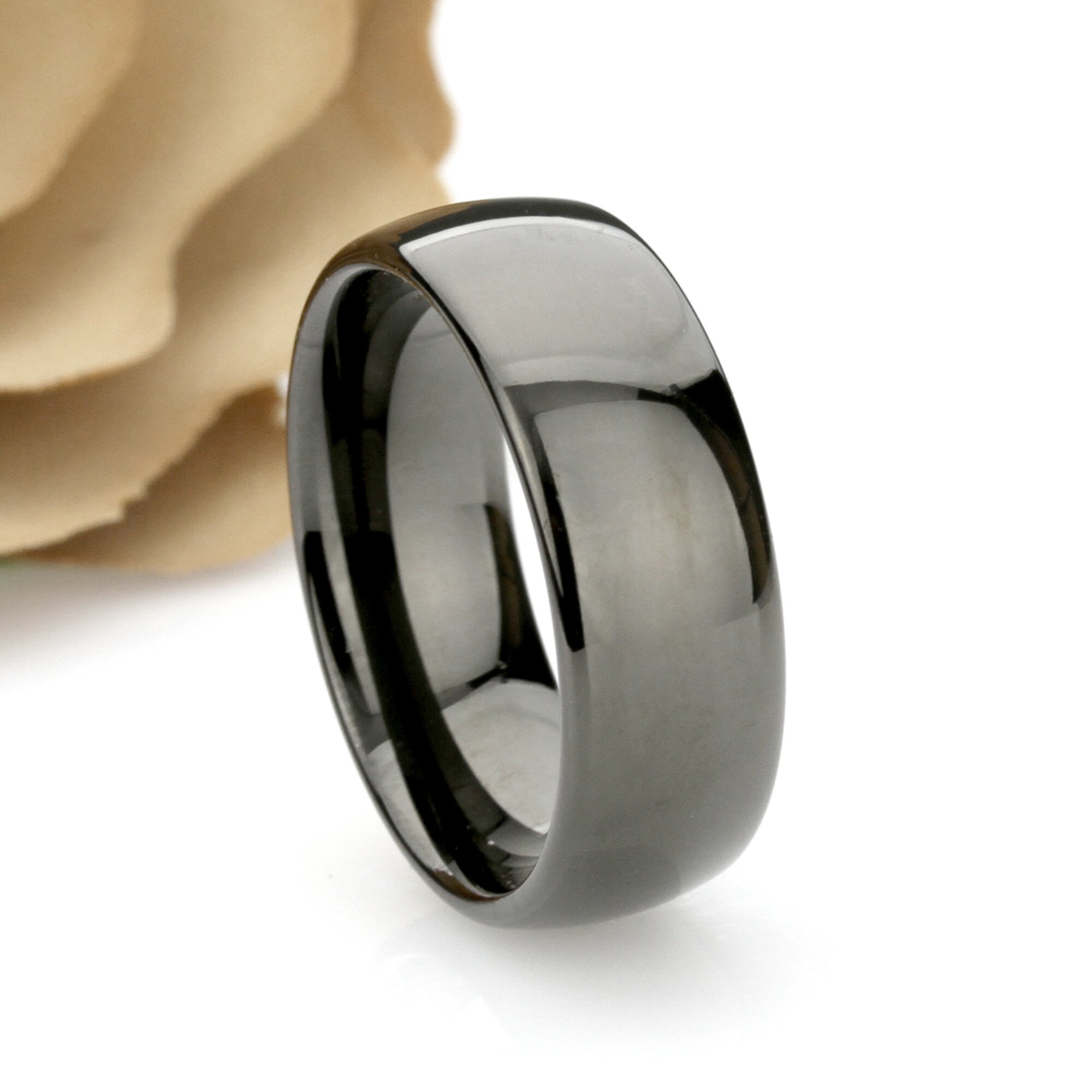 9mm Tungsten Wedding Band Men Dark Gray Tungsten Ring for Men Etsy