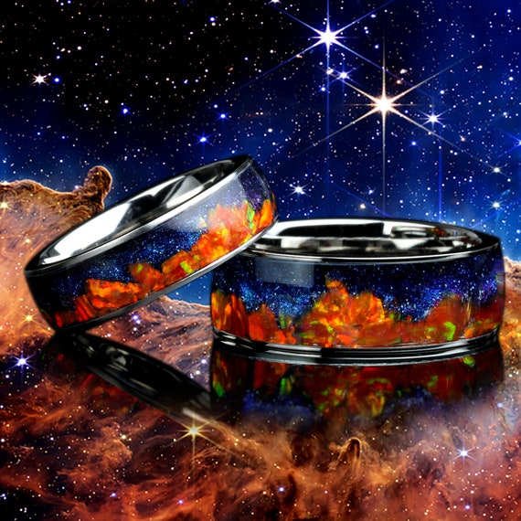 Native American Very Intricate Outer Space Inlay Cosmic Sterling Silver Opal Ring Native American Very Intricate Outer Space Inlay Cosmic Sterling Silver Opal Ring