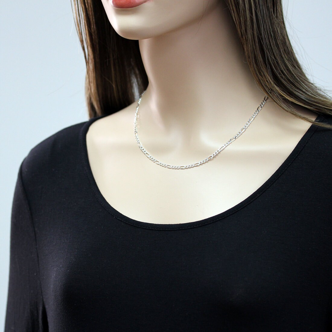 thumbnail image 2 of Forgfts 925 Sterling Silver Cable Chain Necklace - 1.1mm Thin, 18" Length With Lobster Clasp, Hypoallergenic Women's Jewelry 2 of 3