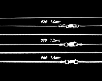 Sterling Silver Snake Chain Necklace: Italian Rhodium Plated