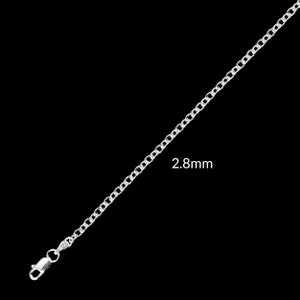 Pu&ograve; includere: Una collana a catena d'argento con chiusura a moschettone. La catena &egrave; larga 2,8 mm.