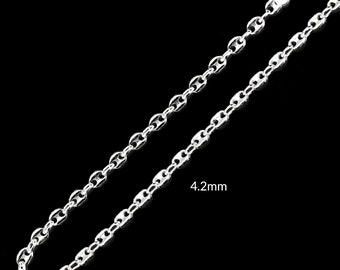 Sterling Silver Chain Necklace, Hollow ANCHOR, 925 Silver