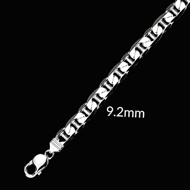 Sterling Silver Chain Necklace for Men FLAT MARINER LINK Etsy