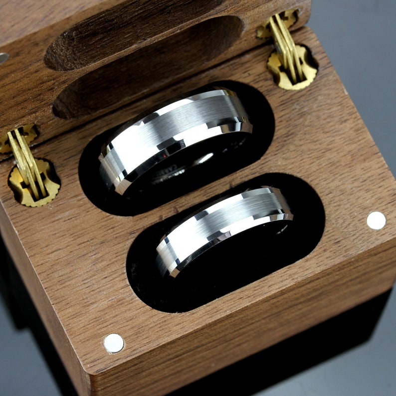 His and Hers Tungsten Wedding Band Set Men & Etsy