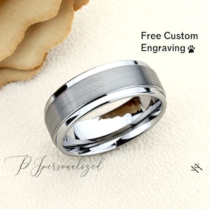 Tungsten Ring, Men&#39;s Tungsten Wedding Band, Men&#39;s Tungsten Ring, Tungsten Band, Anniversary Ring, Personalized Ring, Brushed 9mm Ring