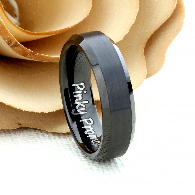 Tungsten Wedding Band Women Tungsten Ring Women 6mm Beveled Etsy