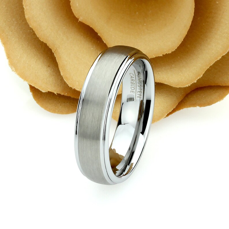 His and Hers Tungsten Wedding Band Set Men & Women 8mm 6mm Etsy
