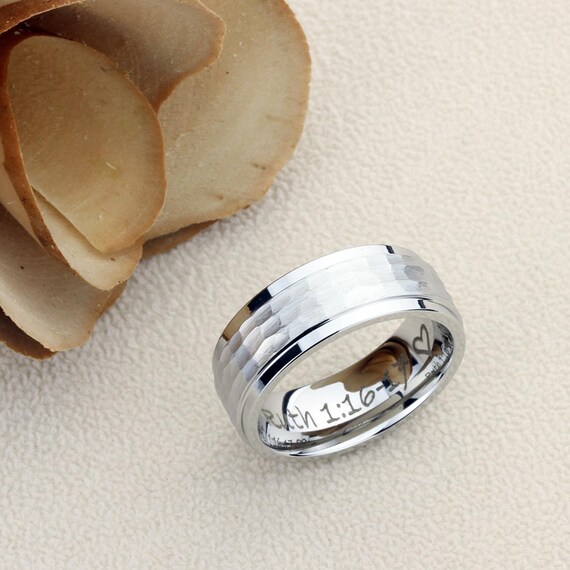 hammered cobalt wedding band