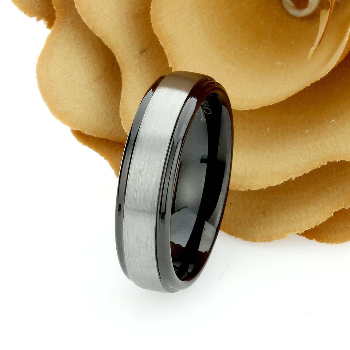 His And Hers Tungsten Wedding Band Set 8mm 6mm Black & Etsy