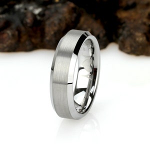Tungsten Ring, Men&#39;s Women&#39;s Tungsten Wedding Band, Men&#39;s Women&#39;s Tungsten Ring Band, Anniversary Ring, Personalized Ring, 6mm Brushed Ring