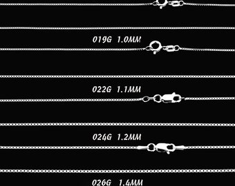 Collana con catena a maglie quadrate in argento sterling: argento italiano 925
