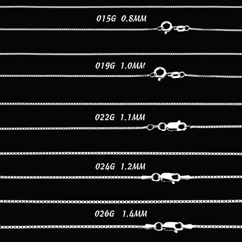 Sterling Silver Box Chain Necklace: Italian 925 Silver - Etsy