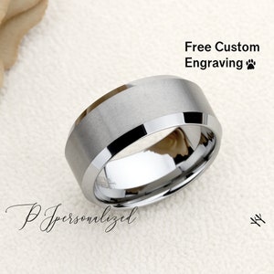 Tungsten Ring, Men&#39;s Tungsten Wedding Band, Men&#39;s Tungsten Ring, Tungsten Band, Anniversary Ring, Personalized Ring, 10mm Brushed Ring