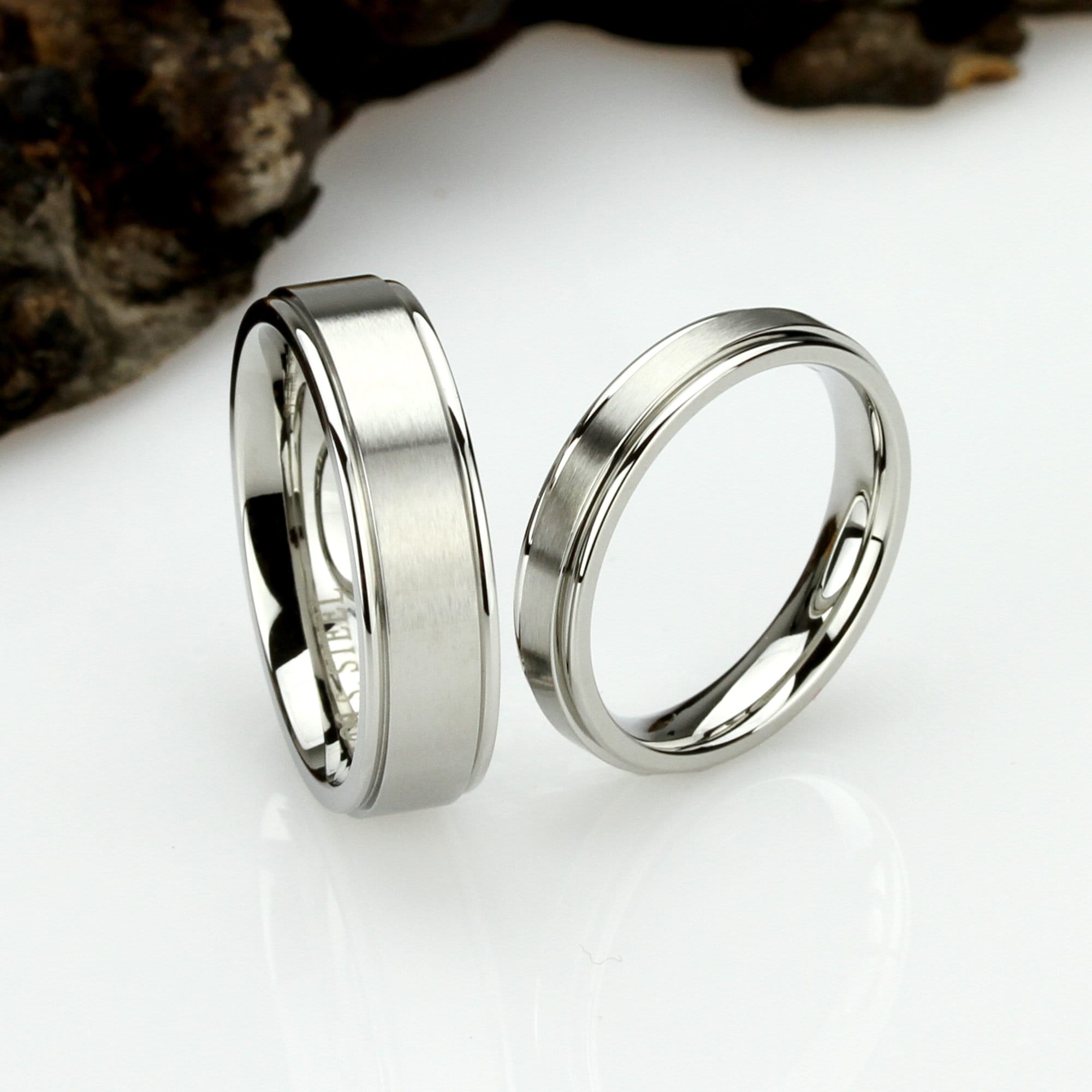 50x Mix 4mm 6mm Band Rings Men Women Stainless Steel Rings Lovers Couple Rings E - Foto 7
