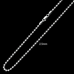 May include: A silver ball chain necklace with a 2.5mm bead size.
