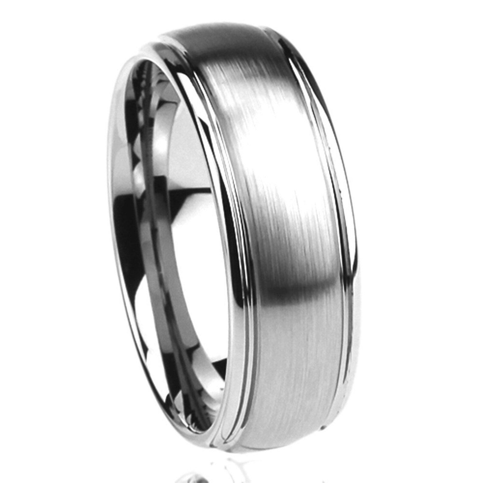 Stainless Steel Wedding Band Men Women 8mm Matte Center Domed - Etsy Stainless Steel Wedding Band Men Women 8mm Matte Center Domed - Etsy