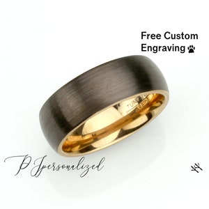 Tungsten Ring, Men&#39;s Tungsten Wedding Band, Men&#39;s Rose Gold Wedding Band, Tungsten Ring, Tungsten Band, Anniversary Ring, 8mm Brushed Ring