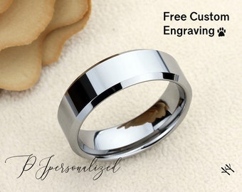 Tungsten Ring, Men's Tungsten Wedding Band, Men's Tungsten Ring, Tungsten Band, Anniversary Ring, Personalized Ring, 8mm Polished Ring