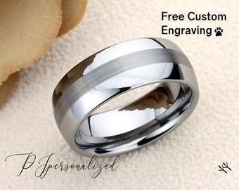 Tungsten Ring, Men's Tungsten Wedding Band, Men's Tungsten Ring, Tungsten Band, Anniversary Ring, Personalized Ring, 8mm Strip Ring