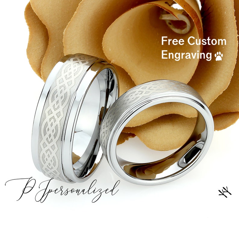 His and Hers Tungsten Wedding Band Setmen & Etsy