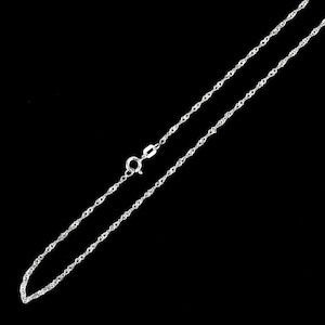 Sterling Silver Chain Necklace For Women, Silver SINGAPORE Chain Necklace, 1.3mm 16&quot; 18&quot; 20&quot; 22&quot; 24&quot; 30&quot; Made In Italy
