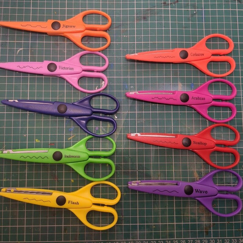 Wavy Scissors Set of 9 Patterns Etsy