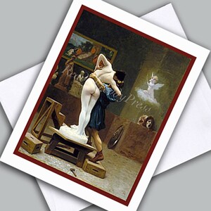 Valentijnskaart/Romantiek/Valentijnsdag/Cupido/ Klassiek/"Pygmalion & Galatea"/ Enkele kaart met envelop
