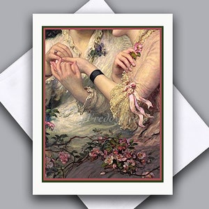 Une seule image vintage de la Saint-Valentin/Deux femmes/Gay/Mains/Amour/Amitié/Romance/Fiançailles/Mariage/Une seule carte avec enveloppe