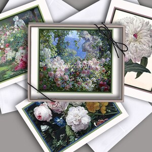 Peony Notecards/ Spring Flowers/ Vintage Images/ Gardens/Spring/Boxed Set of 8/ Easter/ Mother&#39;sDay/ Birthday/ Thank You/ Blank
