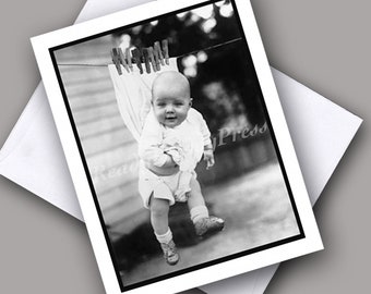 Single Notecard: Mother's Day/ Birthday/ Vintage Photograph/Baby Announcement/ Baby Congrats/ Single Notecard with Envelope/ Blank Inside