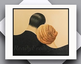 Single Notecard Vintage Image/ Romance/ Valentine/ Love/ Couple/ Art Deco/ Anniversary/ wedding/  Blank