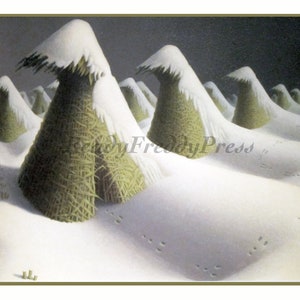 Bloc-notes vintage Fêtes/Noël/hiver/Neige par lot de 8/Boîte kraft avec couvercle transparent coulissant