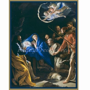 Cartes de correspondance religieuses vintage/ Image vintage/ Noël/Vierge à l'enfant/ Adoration des bergers/lot de 8 cartes avec enveloppes/