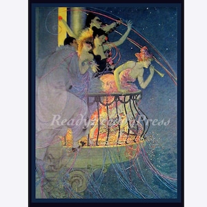 Cartões de anotações ~ Imagem vintage de 1926 ~ Art Déco ~ Feriado ~ Ano Novo ~ Celebração ~ Festividades ~ Festa ~ Diversão ~ Caixa com 8 cartões e envelopes