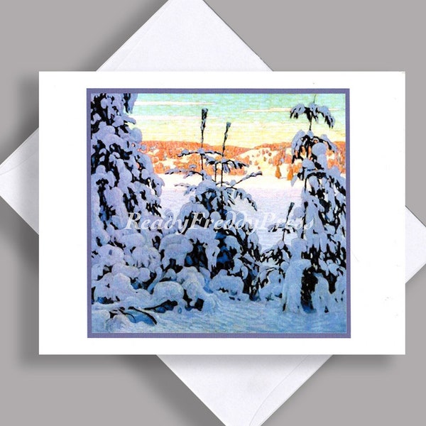 SALE Single Notecard/ Vintage Image 1915/ Winter / Landscape/ Snow/ Snow Covered Trees/Notecard with Envelope