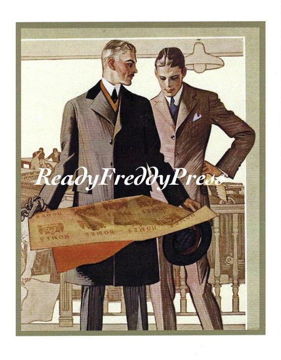 SALDI Singolo biglietto/ Immagine vintage anni '20/ Moda maschile