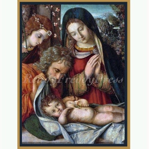 Cartões de notas religiosos ~ Pintura vintage ~ Madonna e Criança ~ Sagrada Família ~ Italiano ~ Século 16 ~ Natal ~ 8 cartões e envelopes