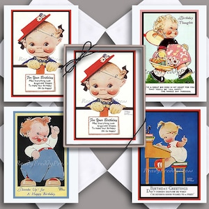 Artist Notecards / Verjaardag / Mabel Lucie Atwell / Childrens illustrator / charmant / Vintage Afbeeldingen / Blanco / 8 Notitiekaarten met enveloppen
