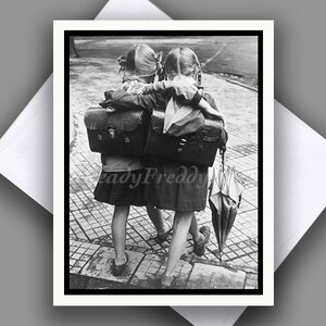Cartão de nota único Foto vintage/ Amizade/ Amor/ Namoradas/ Aniversário/ Obrigado/ Saudades/ Em branco